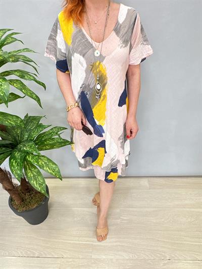 3040 İTALYAN PAMUKLU ELBİSE PUDRA PEMBE