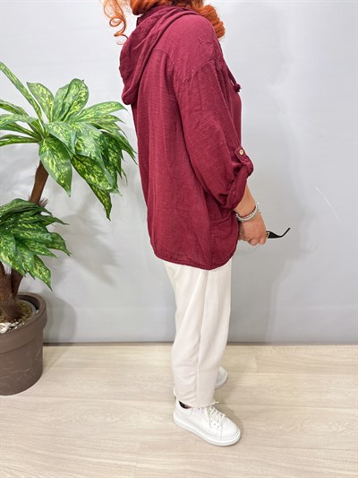 3046 Italyan Pamuklu Ceket Bordo