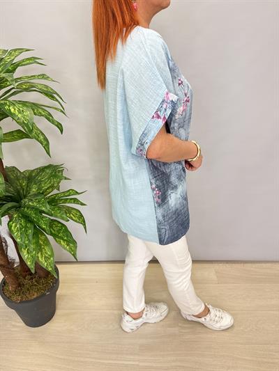 3088 İTALYAN PAMUKLU DESENLİ BLUZ