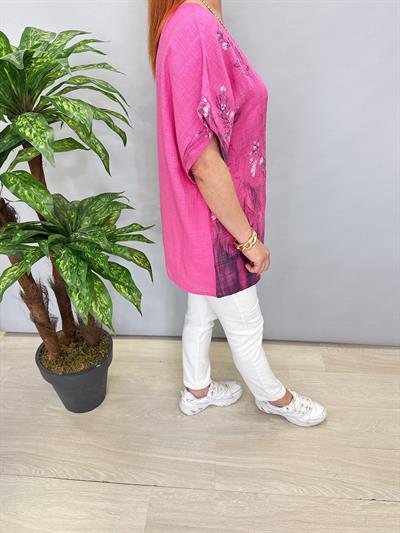 3088 İTALYAN PAMUKLU DESENLİ BLUZ