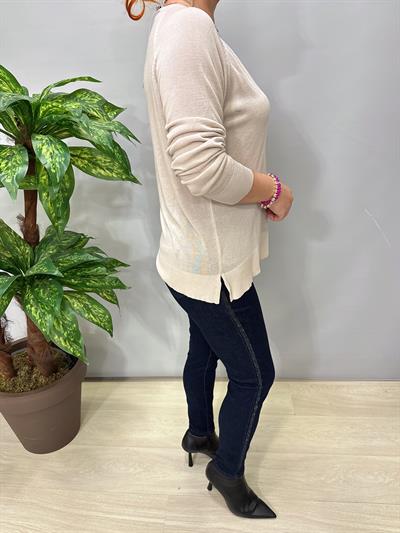 3111 İnce V Yaka Triko Taş