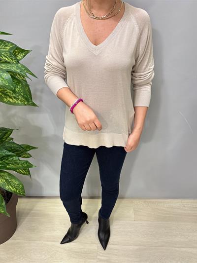 3111 İnce V Yaka Triko Taş