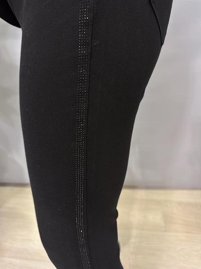 3111 Yanları Taş Detaylı Jean Pantolon Siyah