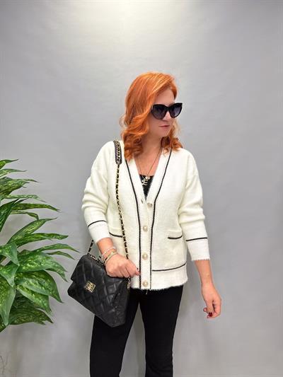 3135 İNCİ DÜĞMELİ HIRKA EKRU