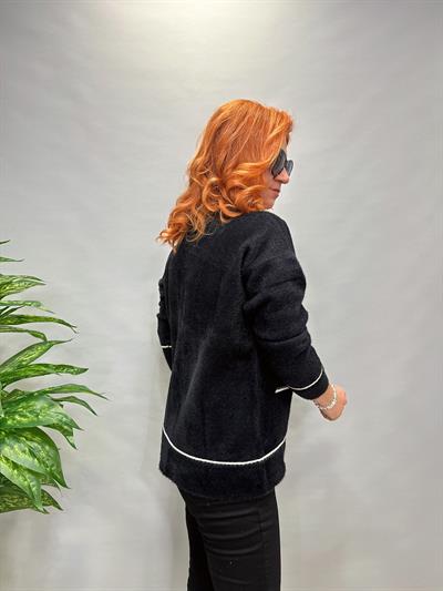 3135 İNCİ DÜĞMELİ HIRKA  SİYAH