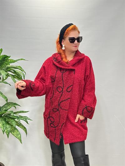 3244 Italyan Buklet Kaban Bordo