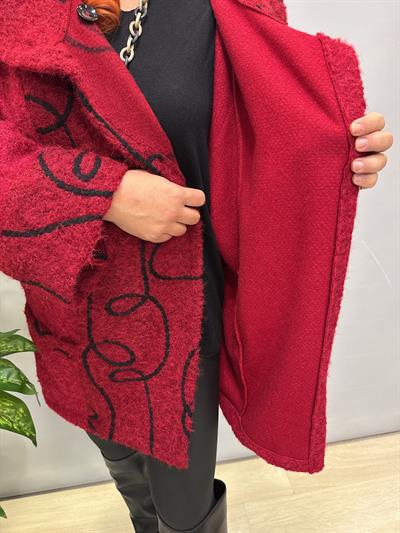 3244 Italyan Buklet Kaban Bordo