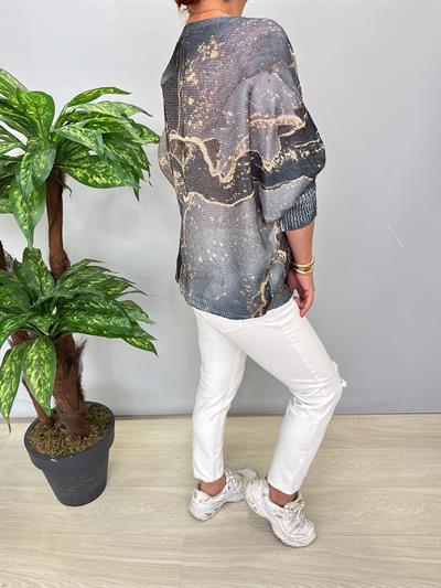 3285 Italyan  V Yaka Merserize Bluz