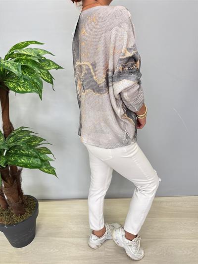 3285 Italyan V Yaka Merserize Bluz 