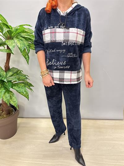 1875 Ekose Detaylı Şönil Kadife Takım Laicvert