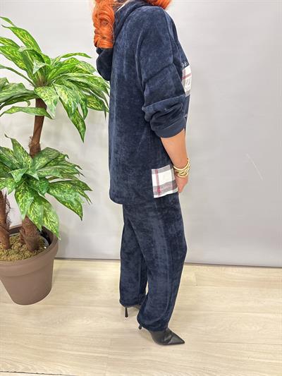 1875 Ekose Detaylı Şönil Kadife Takım Laicvert