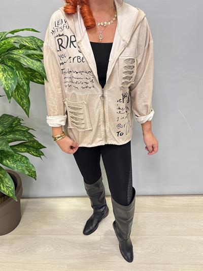 3311 Italyan Sweat Ceket Taş