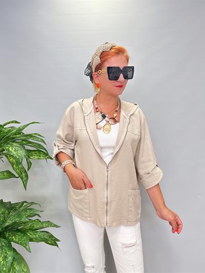 3340 Tok Yapıda Pamuklu  Mevsimlik Ceket Taş