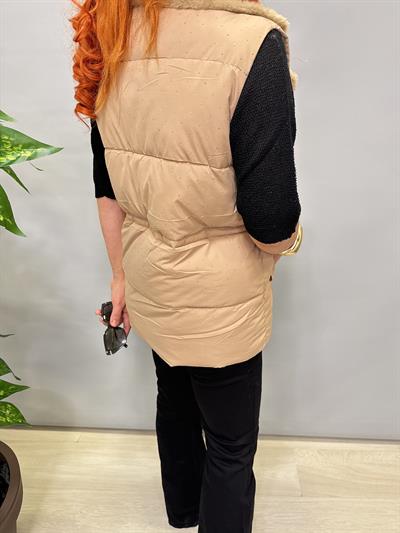 3570 Taş Detay Şişme Yelek Camel