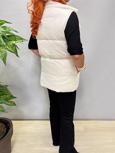 3570 Taş Detay Şişme Yelek Ekru