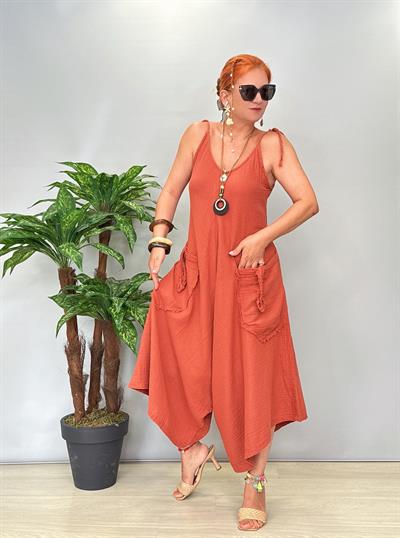 3636 Pamuklu Tasarım Tulum Kiremit