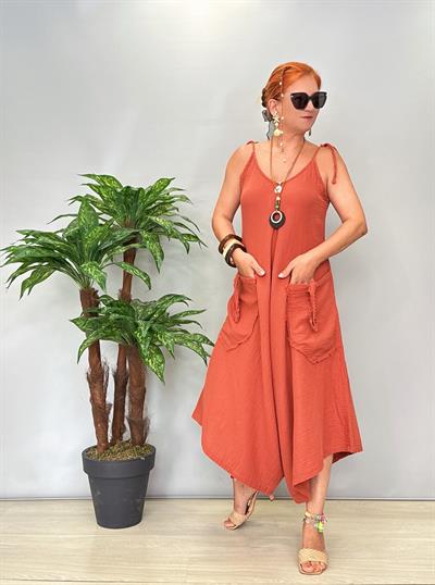 3636 Pamuklu Tasarım Tulum Kiremit