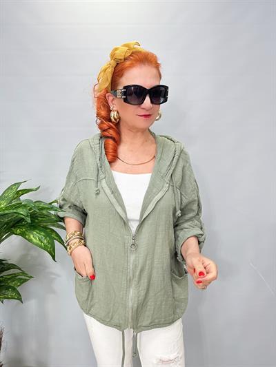 3640 Italyan Pamuklu Ceket Haki