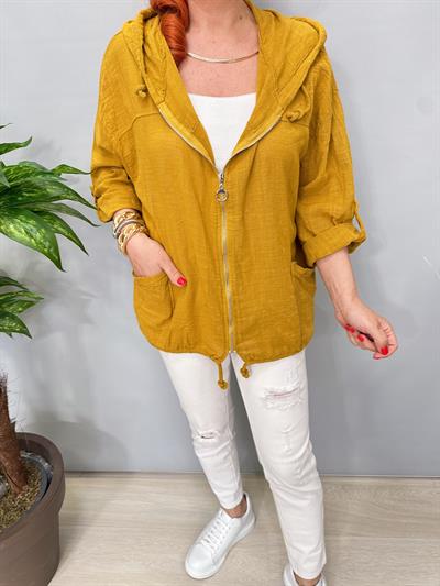 3640 Italyan Pamuklu Ceket Hardal