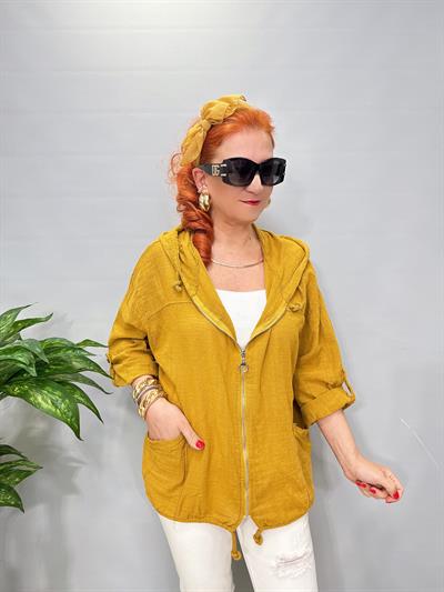 3640 Italyan Pamuklu Ceket Hardal