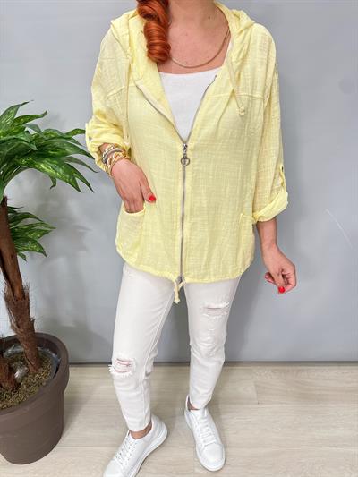 3640 Italyan Pamuklu Ceket Sarı