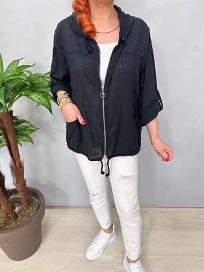 3640 Italyan Pamuklu Ceket Siyah