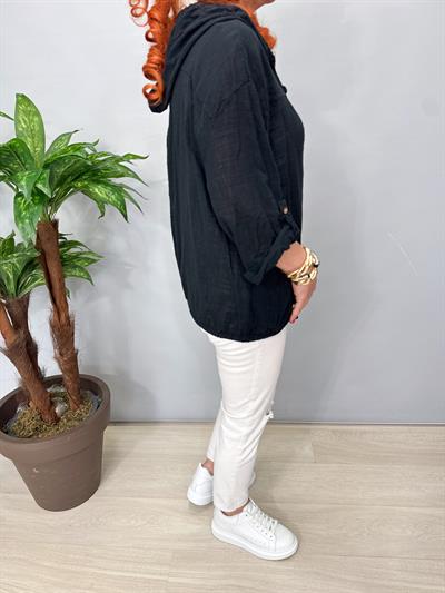 3640 Italyan Pamuklu Ceket Siyah