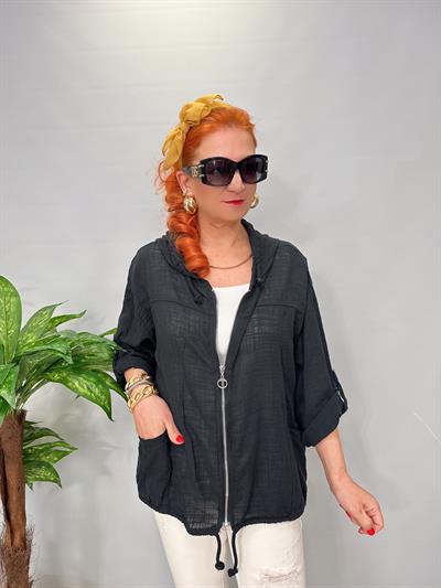 3640 Italyan Pamuklu Ceket Siyah