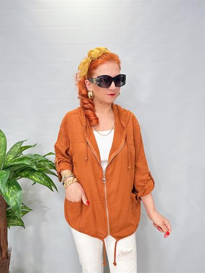 3640 Italyan Pamuklu Ceket Tarçın