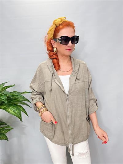 3640 Italyan Pamuklu Ceket Vizon