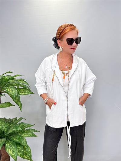 3655 Gabardin Mevsimlik Ceket Beyaz