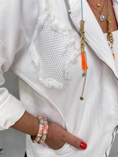 3655 Gabardin Mevsimlik Ceket Beyaz