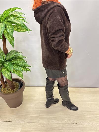 3674 Angora Hırka Ceket Acı Kahve