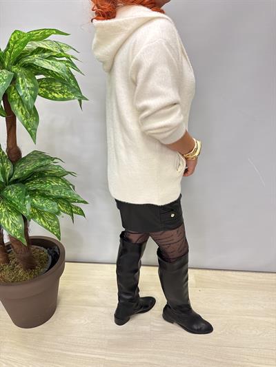 3674 Angora Hırka Ceket Ekru