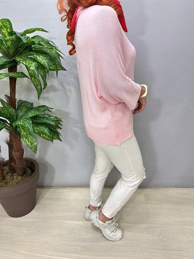 3690 Italyan Merserize Triko Bluz Pudra