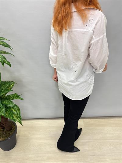 3744 PAMUKLU FİSTO GÖMLEK BEYAZ