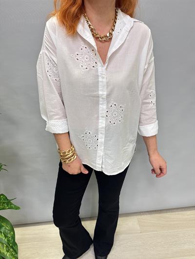 3744 PAMUKLU FİSTO GÖMLEK BEYAZ