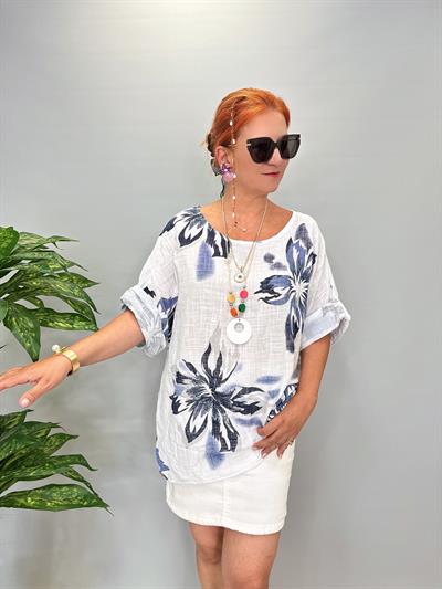 3838 Pamuklu Bluz Beyaz