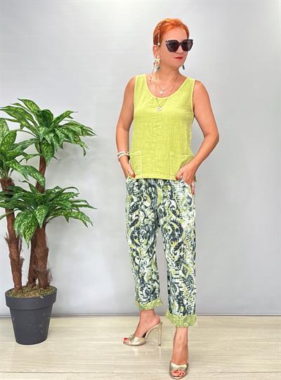 RSM 4007 Italyan Keten Pantolon Yeşil