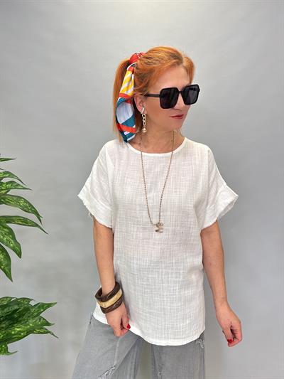 MNS 4020 PAMUKLU BLUZ EKRU