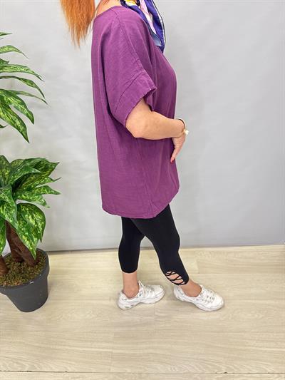 MNS 4020 PAMUKLU BLUZ MOR