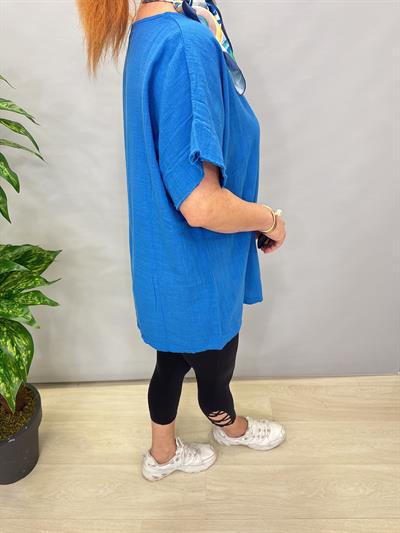 MNS 4020 PAMUKLU BLUZ SAKS MAVİ