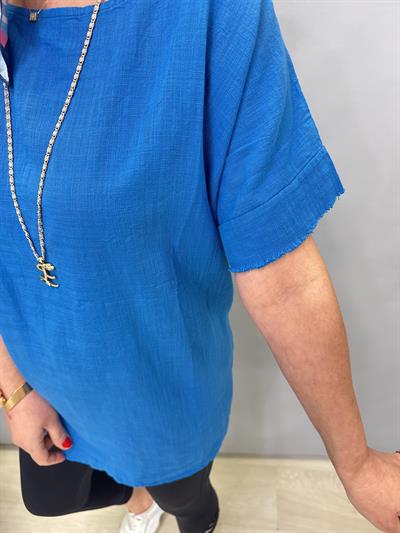 MNS 4020 PAMUKLU BLUZ SAKS MAVİ