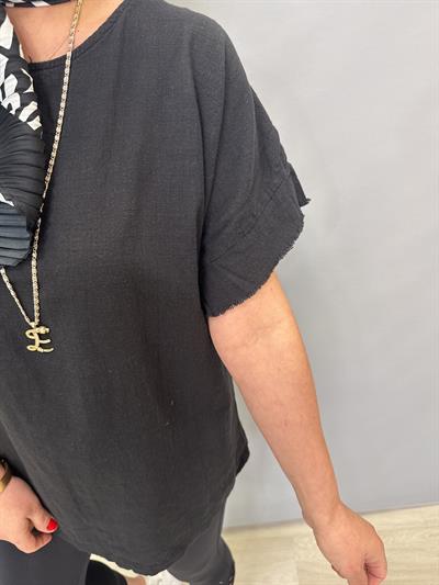 MNS 4020 PAMUKLU BLUZ SİYAH