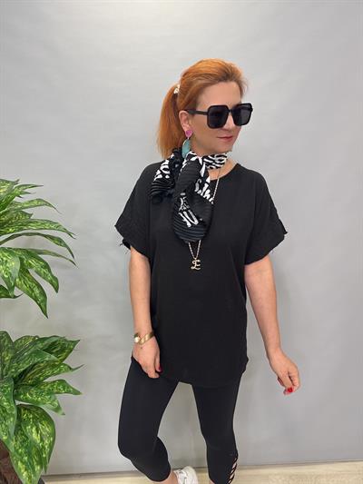 MNS 4020 PAMUKLU BLUZ SİYAH