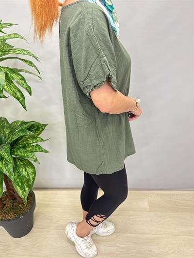 MNS 4020 PAMUKLU BLUZ YEŞİL