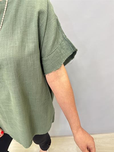 MNS 4020 PAMUKLU BLUZ YEŞİL