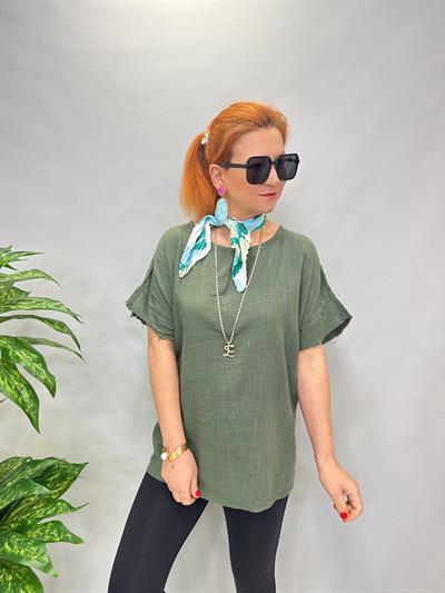 MNS 4020 PAMUKLU BLUZ YEŞİL