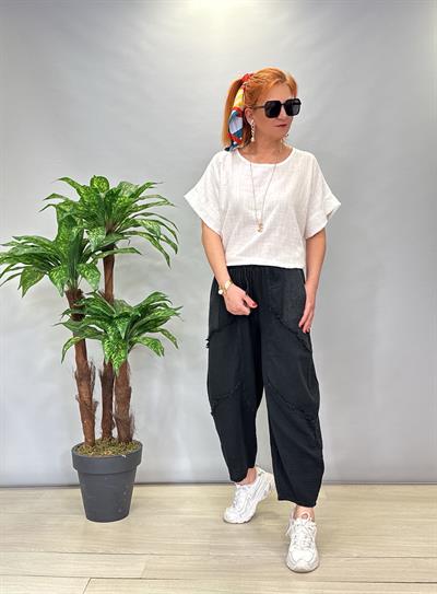 MNS 4022  PAMUKLU ŞALVAR PANTOLON SİYAH