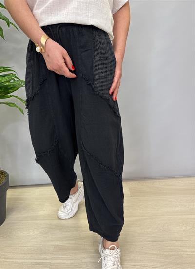 MNS 4022  PAMUKLU ŞALVAR PANTOLON SİYAH